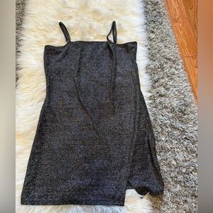 Women's Gray Glitter Mini Dress